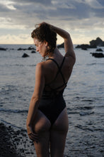 Load image into Gallery viewer, Crossed back swimsuit black