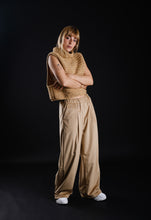 Load image into Gallery viewer, Crochet vest in camel