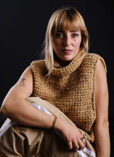 Load image into Gallery viewer, Crochet vest in camel