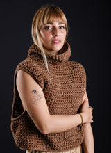 Load image into Gallery viewer, Crochet vest in brown