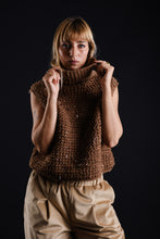 Load image into Gallery viewer, Crochet vest in brown