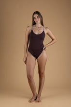 Load image into Gallery viewer, Reversible swimsuit in Bronwn and lilac