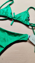 Load image into Gallery viewer, Triangle bikini in black and green