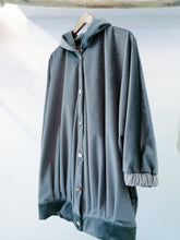 Load image into Gallery viewer, Grey velvet pleated Big Bomber