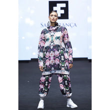 Load image into Gallery viewer, Floral reglan hoodie dress