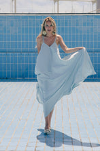Load image into Gallery viewer, Mint long dress with V back