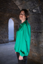 Load image into Gallery viewer, Green pleated janis shirt