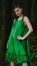 Load image into Gallery viewer, Ruffled circle green dress