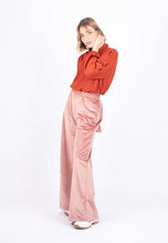 Load image into Gallery viewer, Pink velvet wide pants