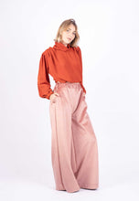 Load image into Gallery viewer, Pink velvet wide pants