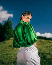 Load image into Gallery viewer, Silk green jane shirt