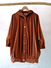 Load image into Gallery viewer, Velvet pleated big bomber terracotta