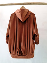 Load image into Gallery viewer, Velvet pleated big bomber terracotta