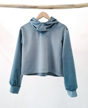 Load image into Gallery viewer, Grey/ blue velvet sweater