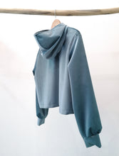 Load image into Gallery viewer, Grey/ blue velvet sweater