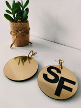 Load image into Gallery viewer, SF acrylic golden earrings