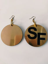 Load image into Gallery viewer, SF acrylic golden earrings