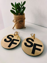 Load image into Gallery viewer, SF acrylic golden earrings