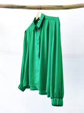 Load image into Gallery viewer, Green pleated janis shirt