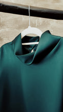 Load image into Gallery viewer, Silk dark green blouse