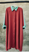 Load image into Gallery viewer, Oversized shirt dress in terracotta