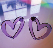 Load image into Gallery viewer, Heart shaped acrylic earrings