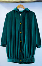 Load image into Gallery viewer, Petrol blue velvet big bomber jacket