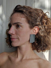 Load image into Gallery viewer, Black M rectangular earring
