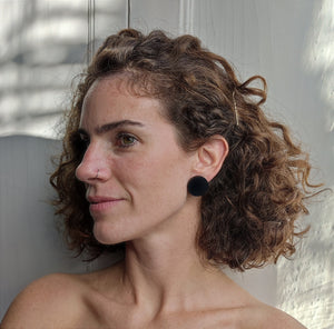 Back S round acrylic earrings