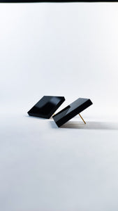 Black square earring
