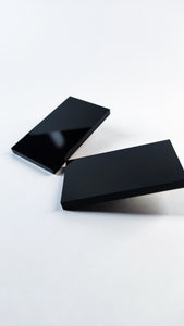 Black M rectangular earring