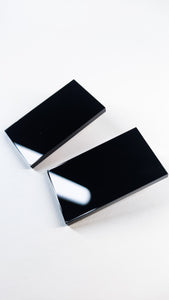 Black M rectangular earring