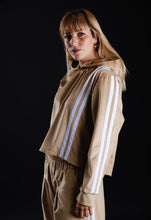 Load image into Gallery viewer, Velvet Hoodie with stripes
