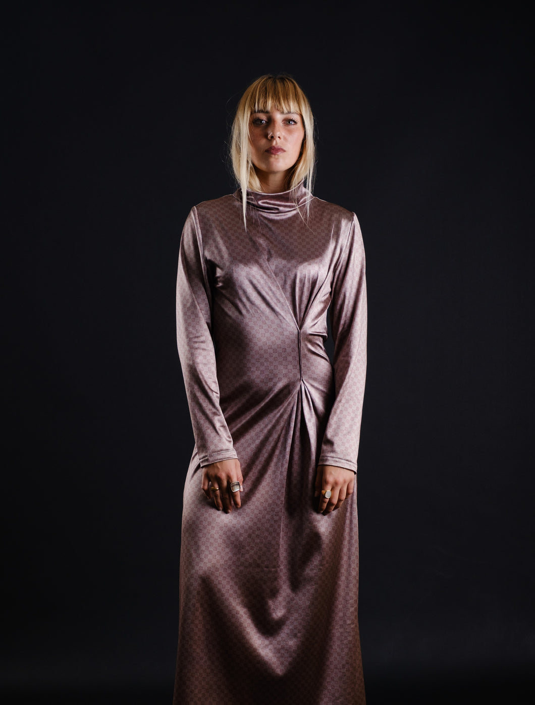 Long brown velvet dress