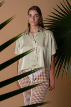Load image into Gallery viewer, Light green cropped shirt
