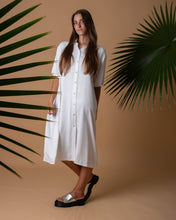 Load image into Gallery viewer, Viscose white long dress shirt
