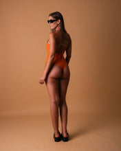 Load image into Gallery viewer, Orange &amp; Bright grey swimsuit
