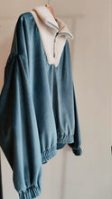 Load image into Gallery viewer, Blue/silver and beige cream jumper
