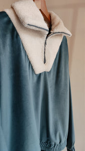 Blue/silver and beige cream jumper