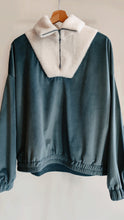 Load image into Gallery viewer, Blue/silver and beige cream jumper
