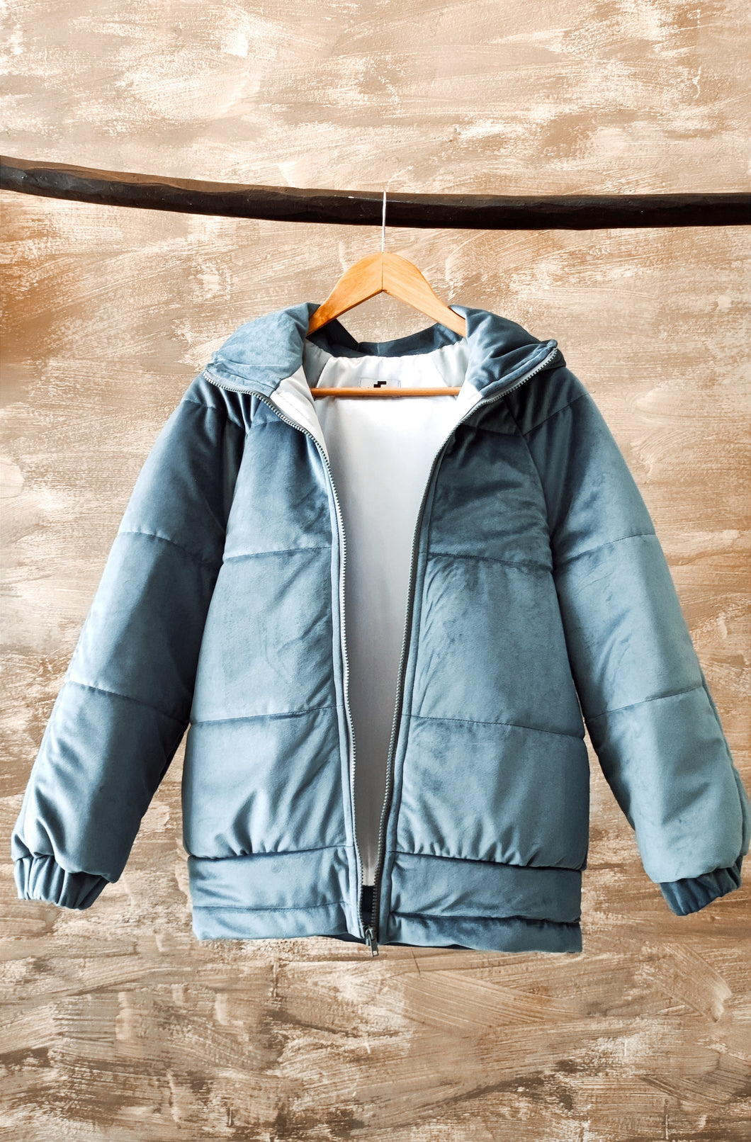 Puffer coat blue/silver