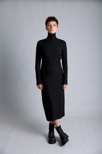 Turtleneck black dress