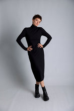 Load image into Gallery viewer, Turtleneck black dress
