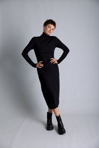 Turtleneck black dress