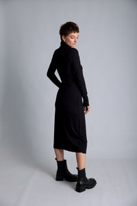 Turtleneck black dress