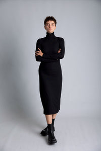 Turtleneck black dress