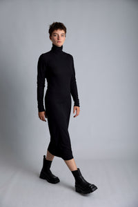 Turtleneck black dress