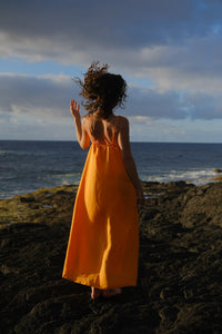 Orange wide dress
