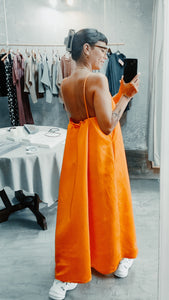 Orange wide dress
