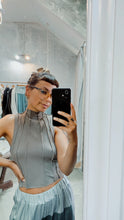 Load image into Gallery viewer, Brown stripped crop top
